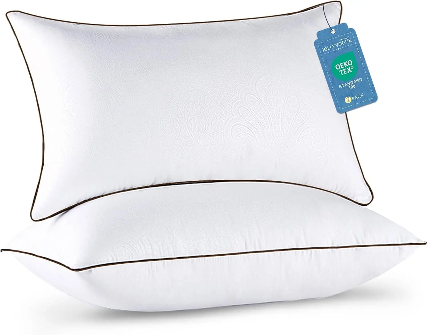 Pillows Standard Size Set of 2, Cooling and Supportive Pillows Full Size Set of 2 for Side and Back Sleepers, Down Alternative Hotel Collection Sleeping Pillow