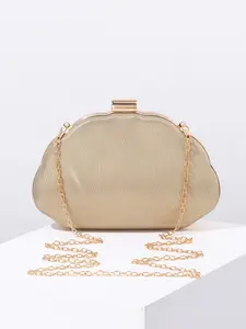 Luxury Women's Leather Clutch Bag, Elegant Shell Design, Perfect for Evening Events, Weddings & Parties, Chain Strap Included
