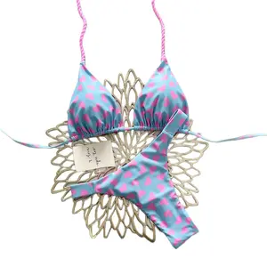 Bikini with special fabric print, beach sexy women's swimwear