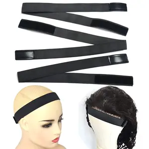 Elastic Wig Bands - Adjustable, Thick & Comfortable, 3 count (Black)