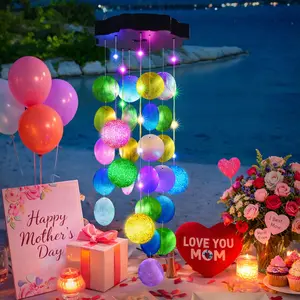 Mother's Day Gift.Solar-Powered Seashell Wind Chime Light (Multicolor). An ideal holiday gift for mothers, grandmothers, and young girls; this waterproof outdoor hanging light is perfect for decorating summer garden parties, porches, and patios