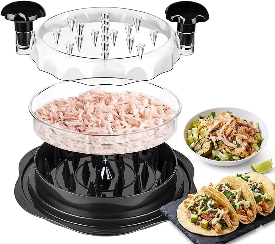 Chicken Shredder Tool  – Large Meat Shredder for Chicken, Pork, and Beef; Rotisserie Chicken Shredder Bowl with Removable Bowl, Handle, Non-Slip Base, and Dishwasher Safe