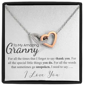 Grandmother necklace, Christmas gift for granny, Nana gift, Grannie jewelry, gift from Grandchild necklace, Grandma to be present charm