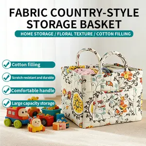 Large Quilted Fabric Car Storage Basket & Trunk Organizer for Clothes, Toys & Blankets, Machine Washable Backseat Storage, Mother's Day Gift
