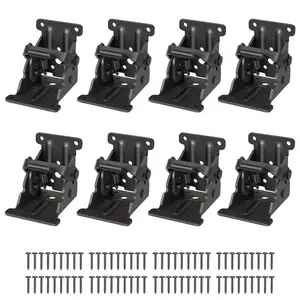 4-Pack Table Leg Folding Brackets, Lock Extension Support Bracket, Foldable Self-Lock Hinges for Tables, Beds, Workbenches, Adjustable Bracket