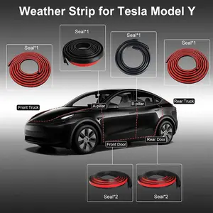 Applicable to Tesla Modely 3/Y Whole Vehicle Seal Strip Sound Insulation and Noise Reduction Door Shock Absorption Water Barrier Strip Modification Car Accessories outdoorfun