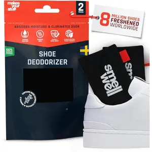 - Scented Shoe Deodorizer Inserts - Odor Eliminators - Activated  Charcoal + Minerals -  Fresheners for shoes, bags, gloves - 2 x 1.8oz  Size Black