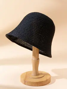 Women's Fashionable Mesh Weaving Bucket Hat, Casual Sun Protection Hat for Women & Girls, Fashion Accessories for Daily Wear