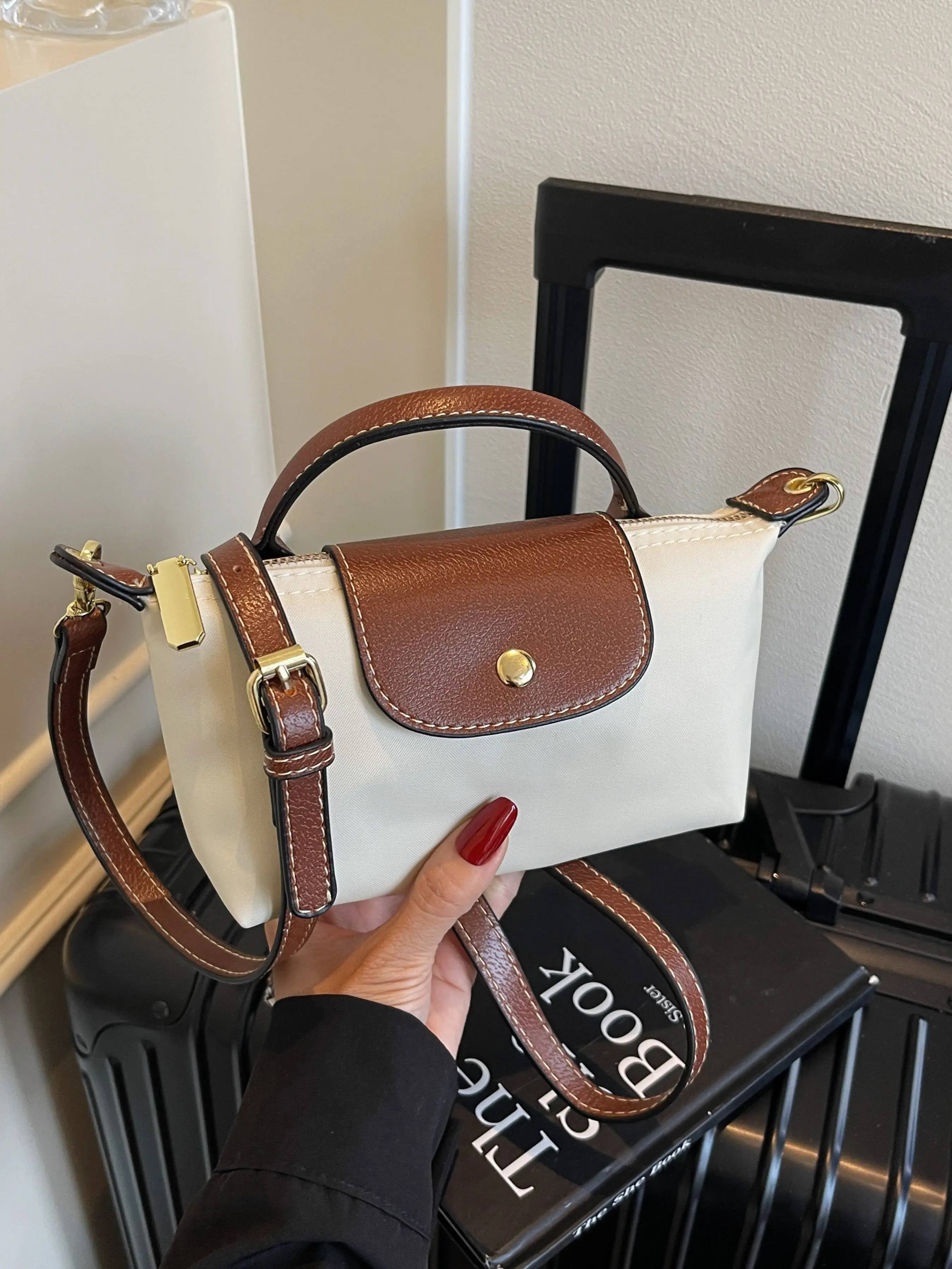 High-End Design Women's New Style Casual Fashion Crossbody Bag, Colorblock Nylon Handbag, Versatile Shoulder Bag, Elegant Single Strap Purse, Fashionable Shoulder Bag, Classic Flap Shoulder, Everyday Crossbody Bag