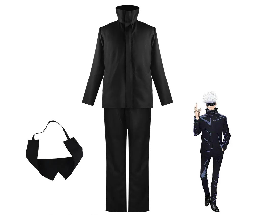 Men's Gojo Satoru Costumes, Jujutsu Kaisen Anime 2 Piece Sets, Complete Cosplay Wear with Daily Suit & School Uniform for Conventions, Clothes, Character Costume Sets, Anime Costume Sets