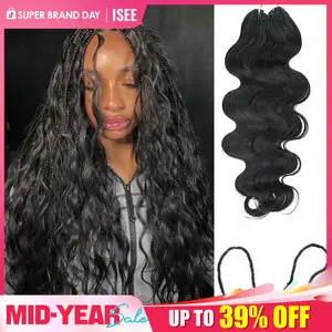 ISEE HAIR Body Wave Crochet Human Hair for Boho Braids Miracle Knots Vacation Hair Ready Pre-Separated 50g/Pack Knotless Time Saving Design Summer Vibe Lightweight Summer Braids Boho Knotless Braids #SummerWins #DealsForYouDays summer hairstyles
