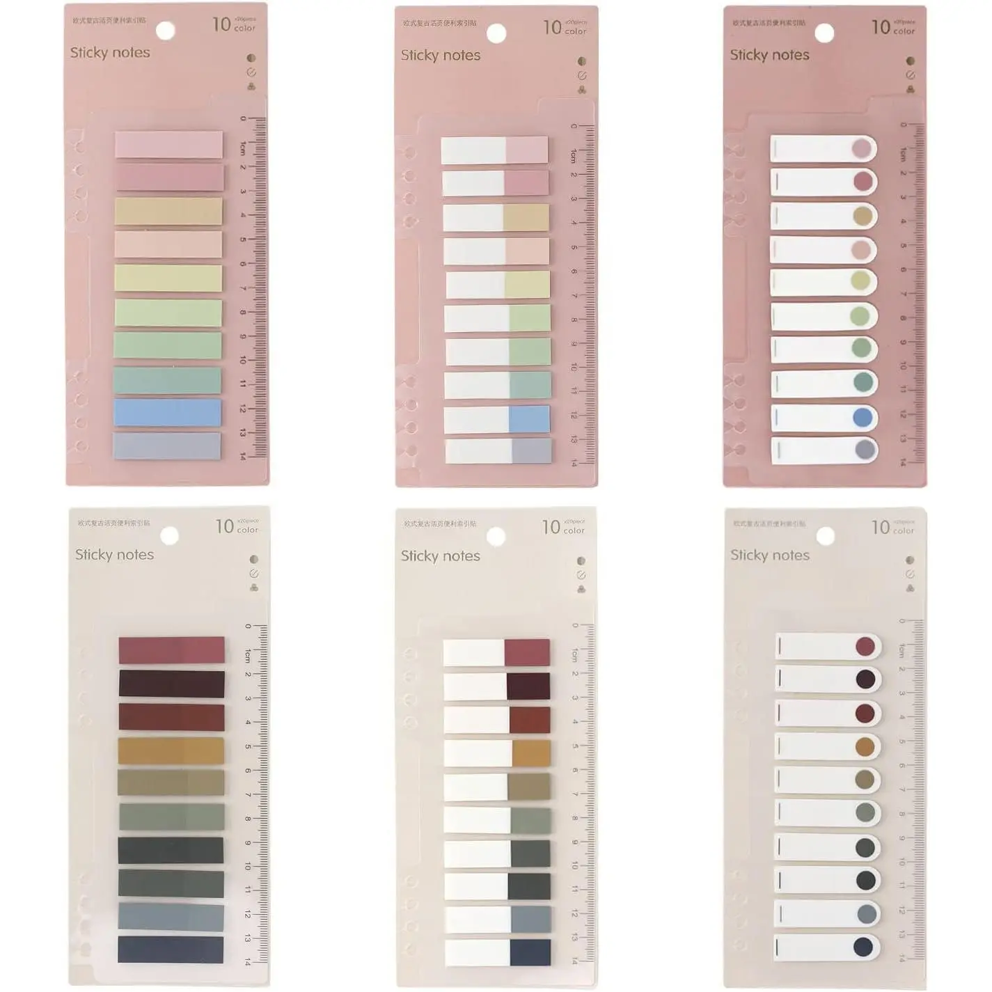 1200 count Morandi Sticky Tabs, Book Tabs for Annotating Books, 60 Colors Aesthetic Index Tabs, Writable Page Markers Flags with Ruler for Notebooks