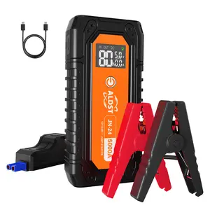 Portable Jump Starter 5000A, 12V Car Battery Booster with LED Display, 45W PD Fast Recharge, IP65 Waterproof, SOS Flashlight for Emergency,Portable High-Power Car Jump Starter