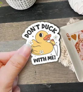 Cute Retro Duck Stickers - Trendy Funny Vinyl Decals for Snarky Humor & Adult Fun, Waterproof, Fun & Unique Design