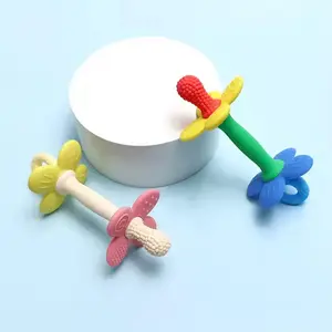 Flower Shaped Teether, 1pc Baby Teething Relief Toy, Soft Silicone Teether, Baby Teether, Newborn Teething Toy, Infant Teether, Sensory Teether