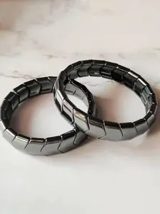 Stylish Hematite Stones Black Obsidian Stretch Bracelets Stretch Bangle for Men and Women | High Elastic Size | Gifts for Parents Friends Christmas Gifts Valentine's Day Gifts