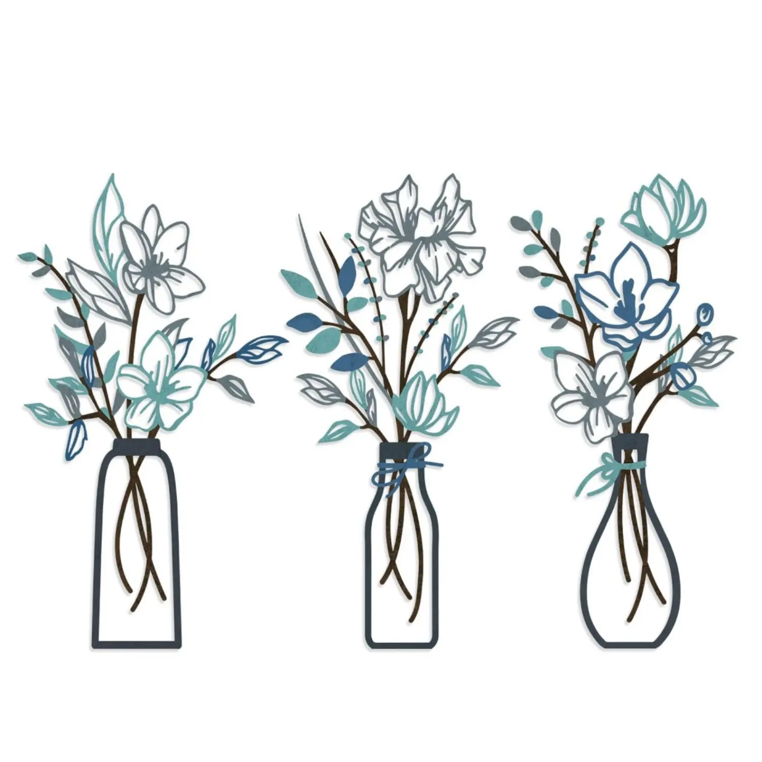 3 Pcs Metal Flowers Wall Arts Rustic Farmhouse Decor Bathroom Wall Decor Dining Room Wall Decor Minimalist Decor Housewarming Gifts (Multicolored) 13.8x6 inch Colorful Floral front porch