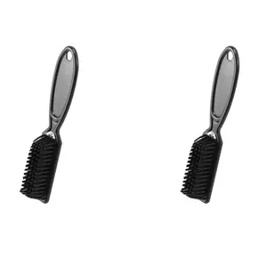 2X Fade Brush Comb Scissors Cleaning Brush Barber Shop Skin Fade Vintage Oil Head Shape Carving Cleaning Brush