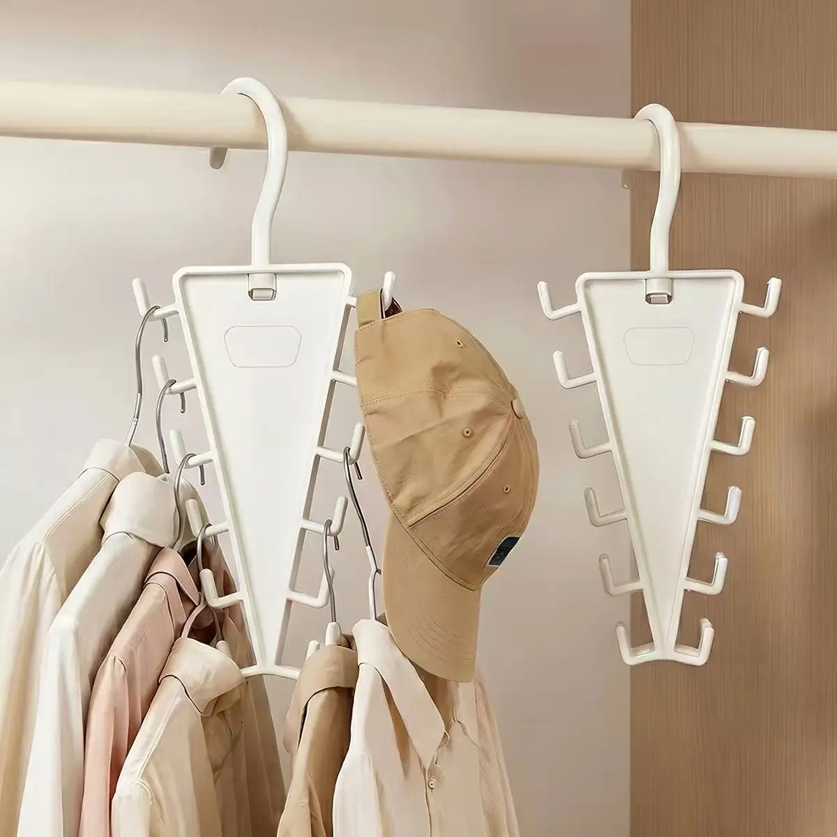 Closet Organizer Cascading Clothes Hanger, 12-Hook V-Shaped Space Saving Hanger Holder, Vertical Wardrobe Storage Organization, Multi-Layer Hanger Stacker for Shirts, Dresses, Coats, Pants, 1 Pack