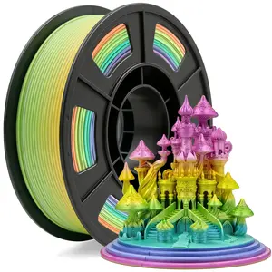 Silk PLA Filament 1.75mm, Multicolor Gradient 3D Filament, Neatly Wound Shiny Silk 3D Printer Filament, Dimensional Accuracy +/-0.02mm, 250g Spool(0.55 lbs)