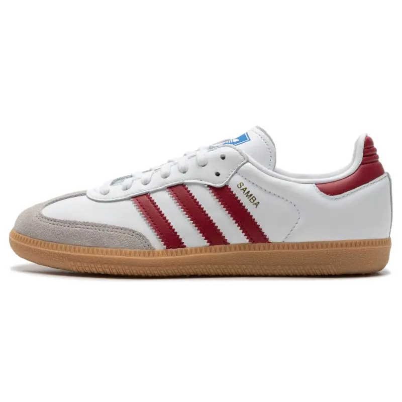 Adidas Samba OG White Burgundy Gum' Versatile Comfort Low Top Skate Shoes Unisex IF3813