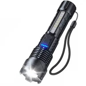 Portable USB Rechargeable Flashlight, LED Night Lights, Retractable Highlight Light, Outdoor Camping & Fishing Lighting Tool, Multifunctional Flashlight