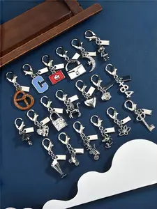 Vintage Silver Color Keychain Set, Lotus/moon/bag Shape, Y2K Luxe Style, Perfect Gift for Girls, Students, Professionals