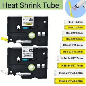 Compatible Brother Label Printer Heat Shrink Tube Band, Fits Hse-211, Hse-221, Hse-231, Hse-241, Hse-251, Hse-611, Hse-621, Hse-631