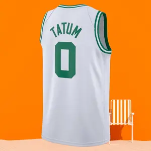 Jayson Tatum Men's Classic-Design Sleeveless stitched Basketball Jerseys white shirt