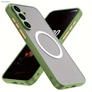 Magnetic Matte Hybrid Shock-absorbing Protective Soft Phone Case Casing for Galaxy S25 S25 Plus S25 Ultra S24 Fe A17 A07 A06 A56 A36 A26 A16 A05s A05 Cellphone, Compatible with Wirless Charging Shockproof Cellphone