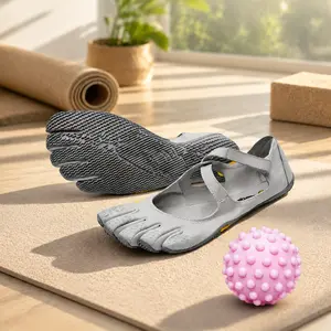 White Hollow Mesh Split Five-Toe Barefoot Shoes for Women, Zero Drop Anti-Slip Lightweight Minimalist Footwear for Yoga, Pilates, Indoor Gym, Beach and Aquatic Sports