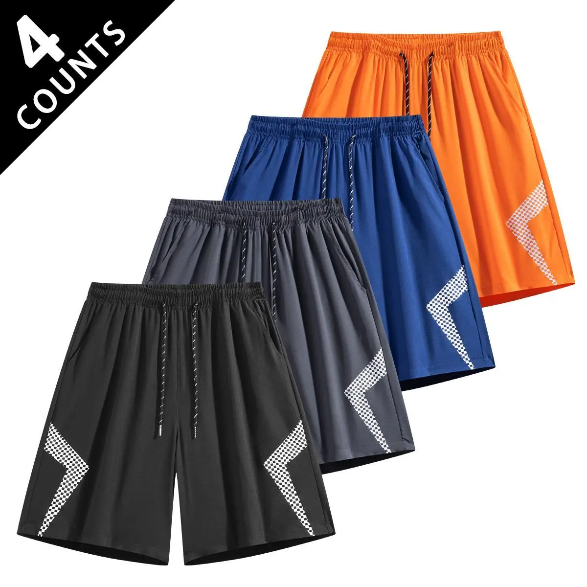 Men's Summer Lightning Checker Printed Shorts - Elastic Drawstring Waist, Multifunctional, Lightweight, Elastic, Outdoor, Loose-Fitted, Suitable for Streetwear, Sports, Lounging, Multifunctional Men's Shorts, Lightweight Men's Shorts