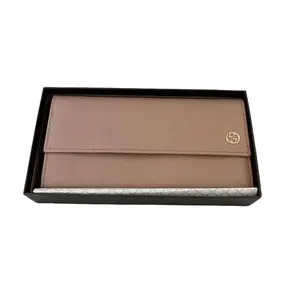 Pre-owned Leather Wallet Gucci Classic Interlocking G Continental Dusty Pink
