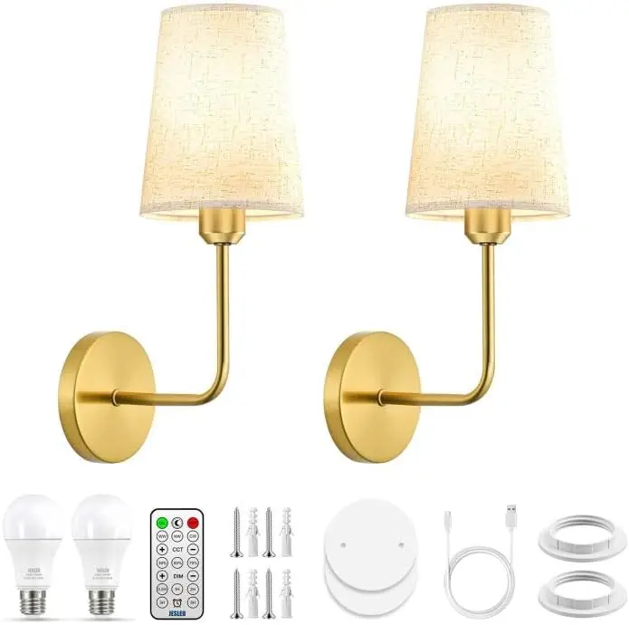 15000mAh Battery Operated Wall Sconce, Rechargeable Wireless Wall Lamp Set of 2, Dimmable Wall Light with Timer & Magnetic Mounting, Remote Control Decor Sconce for Bedroom,Living Room love room hallway color ambient patio