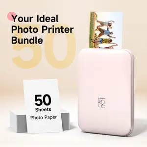 HPRT MT53 Mini Photo Printer + 50 Sheets 2x3" Self-Adhesive Photo Paper, Wireless Bluetooth Instant Printer for iPhone & Android, Mini Printer with Color, Portable Pocket Printer for Photos, Custom Stickers & Scrapbooking