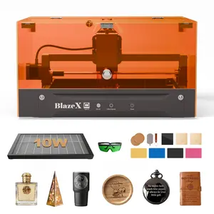 BlazeX M3 Pro 10W Laser Engraver & Cutter for Wood, Metal, Acrylic, Leather | 200×150mm Large Area Desktop Laser Machine | WiFi & USB Connection | Smart Safety Enclosure | High Precision DIY Gift Maker for Small Business