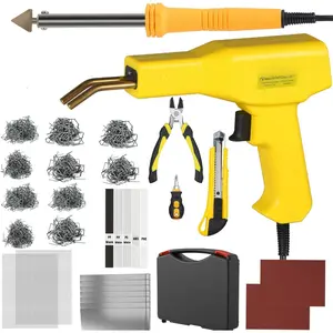 Plastic Welder, 2 in 1 Plastic Welding Kit,  1000 count Hot Stapler Plastic Repair Kit For  Bumper Crack Repair with Plastic Iron Plastic Rods, Metal Mesh, Abrasive Paper, Aluminum Tape