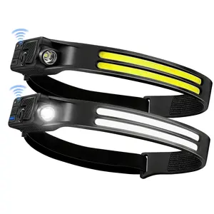 Rechargeable Headlamp, Led Light, Rechargeable 230° Wide Head Lamp with Motion Sensor for Adults, Night Headlamp Flashlight, Portable Outdoor Headlight for Fishing, Hiking, Camping, Flashlights, Camping Essentials, Camping Accessories