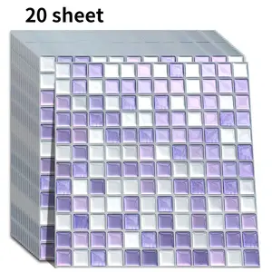 20pcs 3D Crystal Drop Glue Wall Stickers, Self-AdhesiveMosaic Wallpaper, Waterproof & Heat Resistant, ldeal forKitchen,Bathroom, Room Decor,Home Decor-Purple