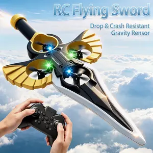 Stunt Flying Sword RC Drone with 360° Spinning & Tumbling Functions, Gesture Induction & Watch Remote Control, Multi-Speed Adjustable Hover Aircraft for Dynamic Aerial Performance and Interactive Play
