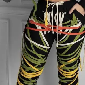 Fall Laced UP Pants Womenswear Bottom Fit Soft Lady