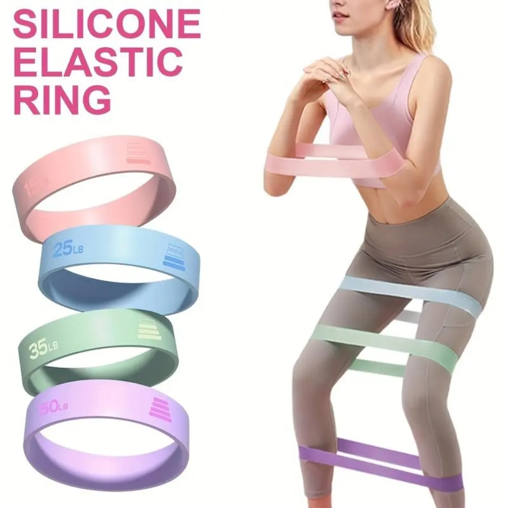 Silicone Resistance Band Set – Glute & Leg Toning, 4-Piece Loop Bands for Full-Body Training, Ideal for Home Workout, Yoga & Pilates, Fitness Bands