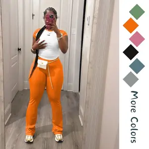 Women Two Piece Casual Outfits Set Cute Raglan Sleeve Set Sweet Casual Sweatsuits Set Short Sleeve Matching Sets Tracksuit Comfort Short Top Tight Pants Two Piece Set