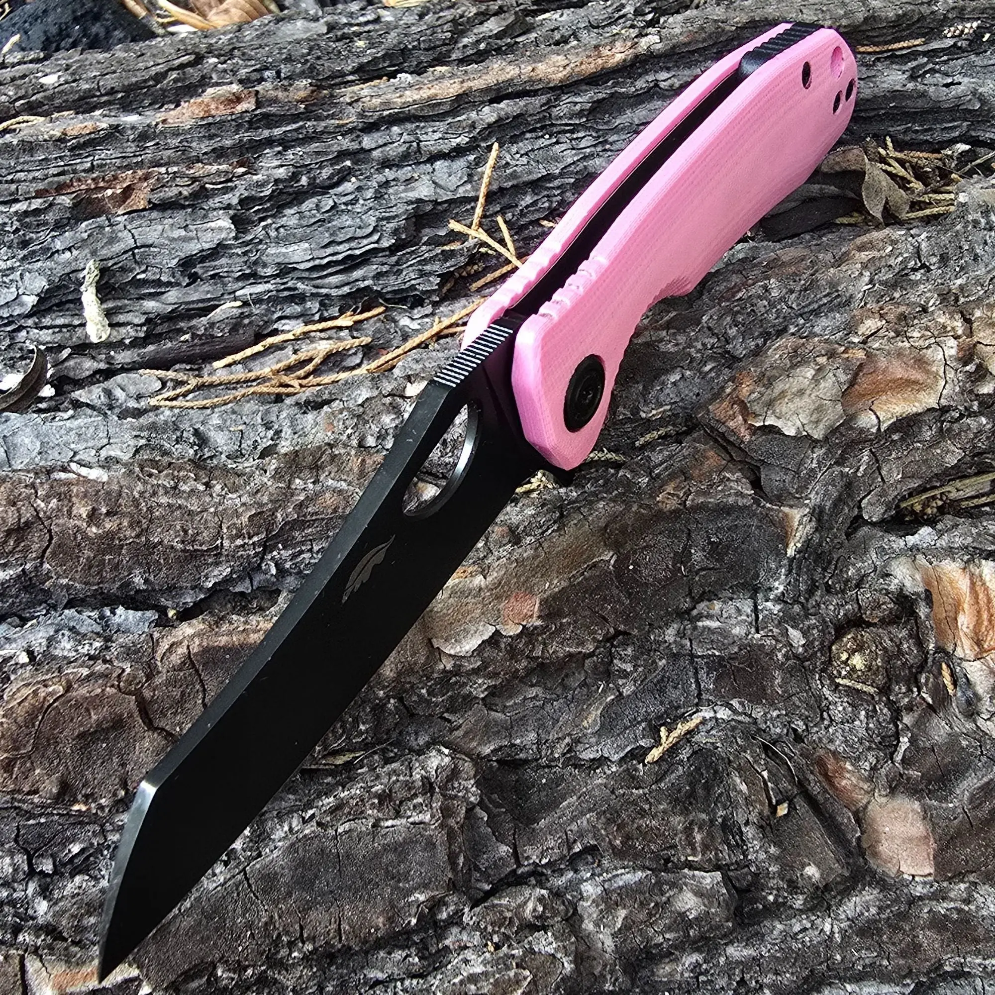 Limited Edition - Pink Wharncleaver Small Knife with Black Blade - G10 - 8Cr13MoV Steel - Dealer