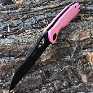 Limited Edition - Pink Wharncleaver Small Knife with Black Blade - G10 - 8Cr13MoV Steel