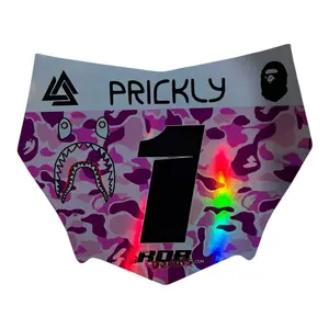 MotoCutz Style Front Number Plate Decal- Pink Designer Camo (Holographic Chrome)