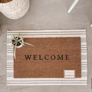 Grey stripe mat - Indoor/Outdoor