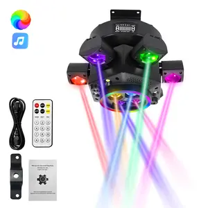 XDV 150W Moving Head DJ Light – 6‑Arm RGBW LED, Bee Eye Effect & Laser Starry Sky, White/Amber Strobe, DMX‑512 + Remote – Ideal for Club, Bar, Party, DJ