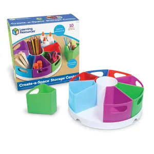 Learning Resources Create-a-Space Storage Center, 8-Bin Storage for Kids to Sort, Store, and Access Art Supplies, Toys, and School Tools, Encourages Independence and Cleanup Skills, Ages 3+, Ideal for Home, Classroom, and Homeschool