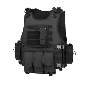 Quick Release Plate Carrier Vest Molle Tactical Equipment Adjustable Breathable for Sport with Holsters & Carabiners Perfect Gift for Men